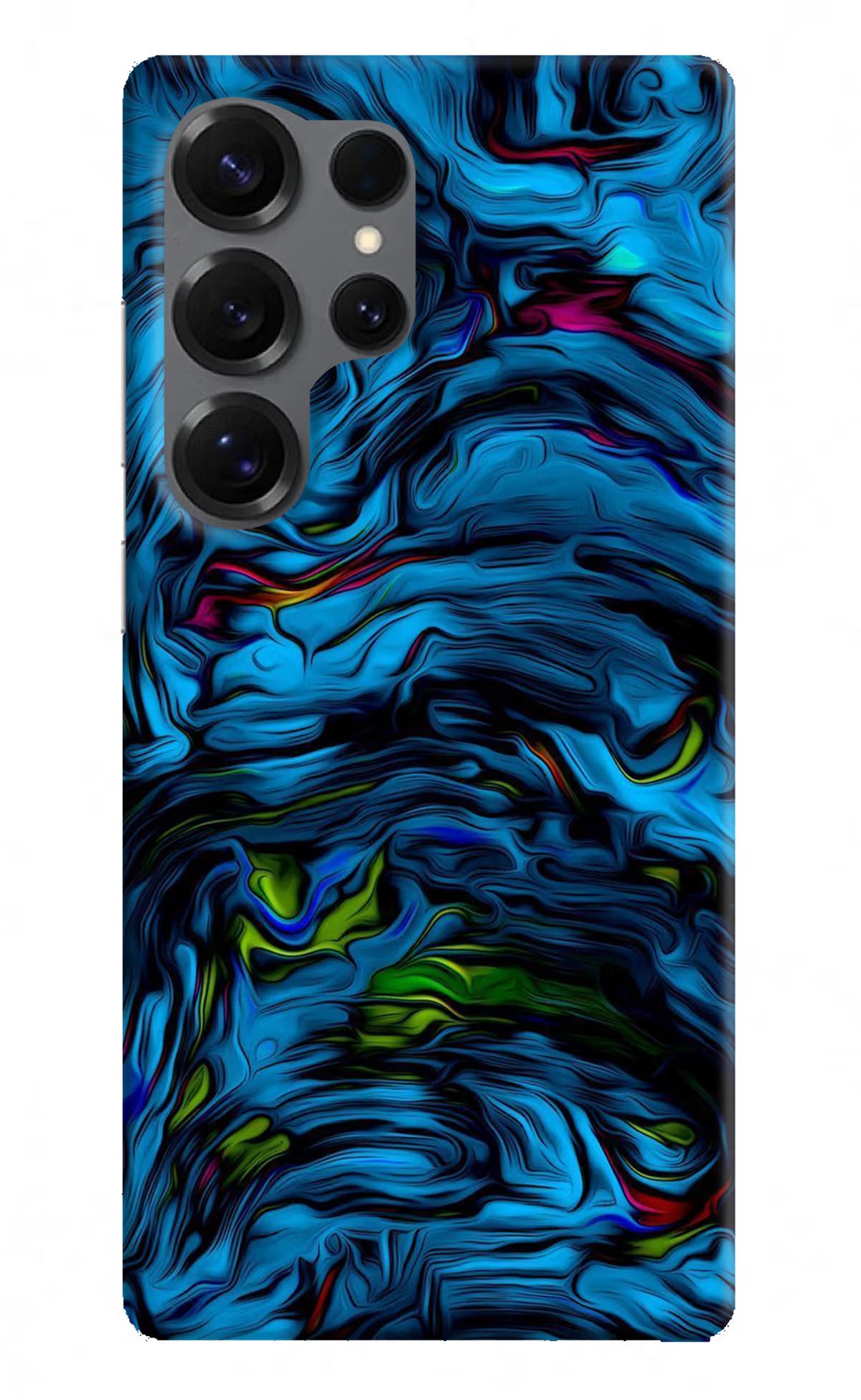 Dark Blue Abstract Samsung S25 Ultra Hard Case Back Cover by Casekaro