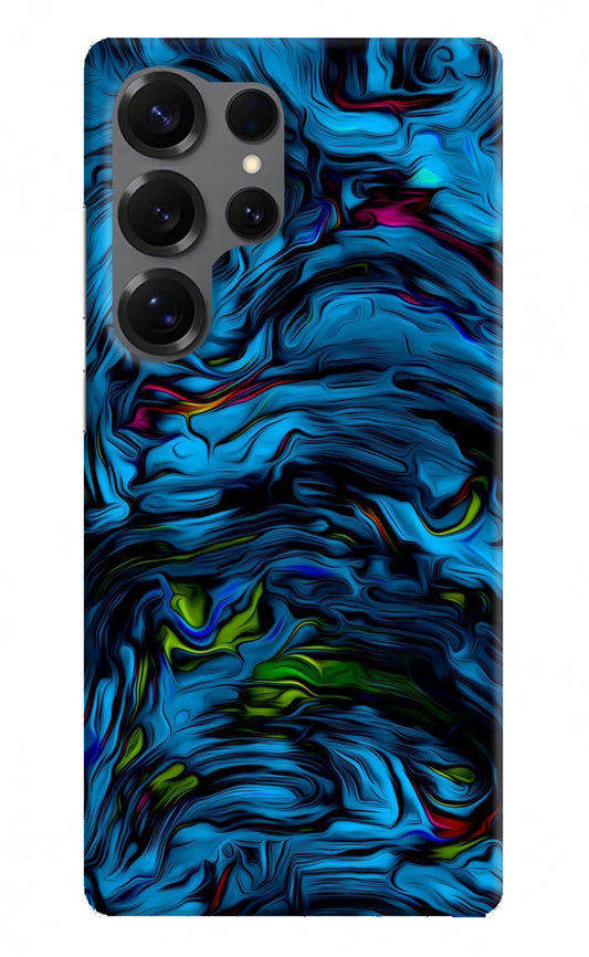 Dark Blue Abstract Samsung S25 Ultra Hard Case Back Cover by Casekaro