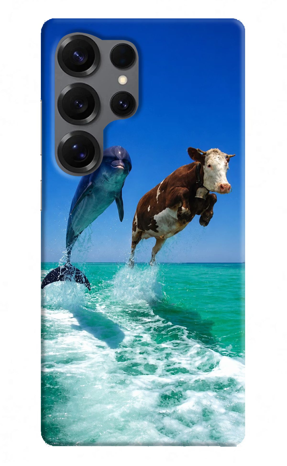 Dolphin vs Cow Samsung S25 Ultra Back Cover