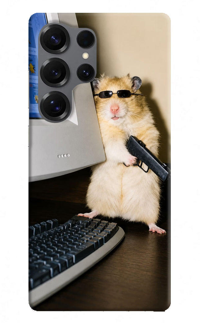 Hacker Hamster Samsung S25 Ultra Hard Case Back Cover by Casekaro