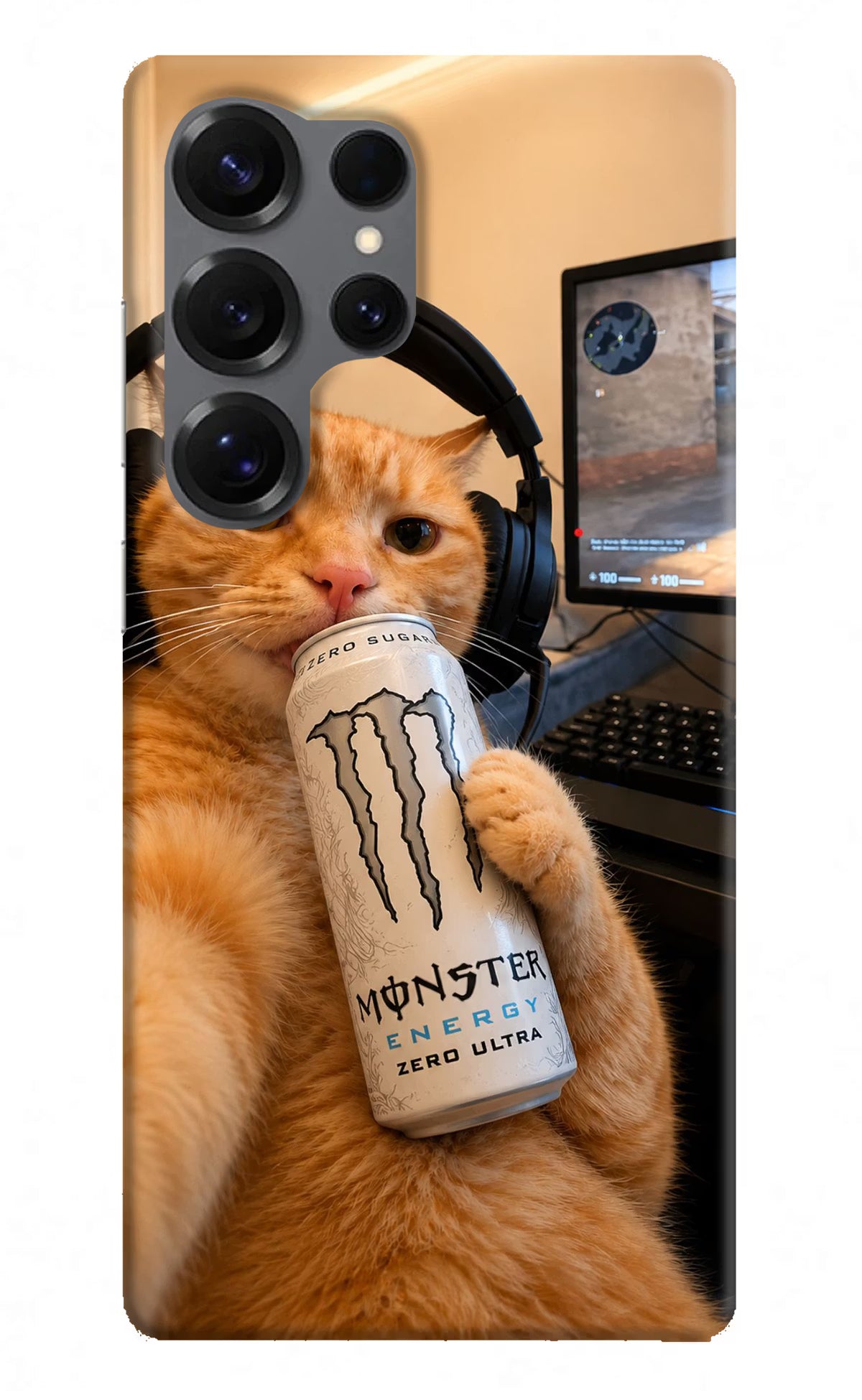 Gamer Cat Energy Samsung S25 Ultra Back Cover