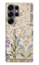 White Lily Samsung S25 Ultra Hard Case Back Cover by Casekaro