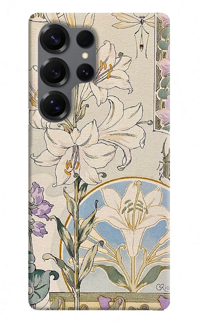 White Lily Samsung S25 Ultra Hard Case Back Cover by Casekaro
