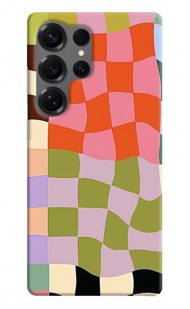 Wavy Grid Samsung S25 Ultra Hard Case Back Cover by Casekaro