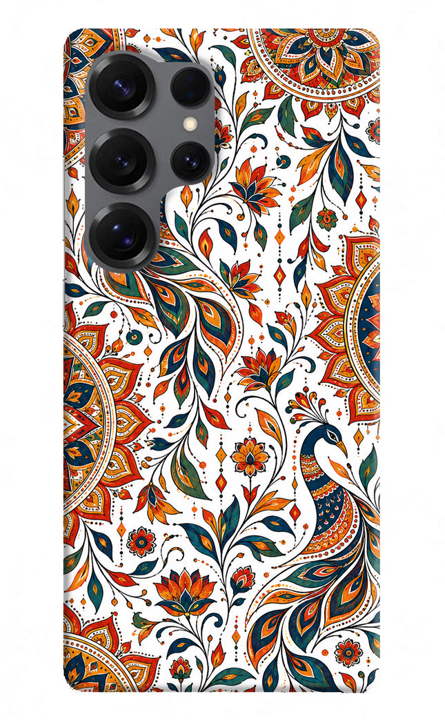 White Mayura Samsung S25 Ultra Hard Case Back Cover by Casekaro
