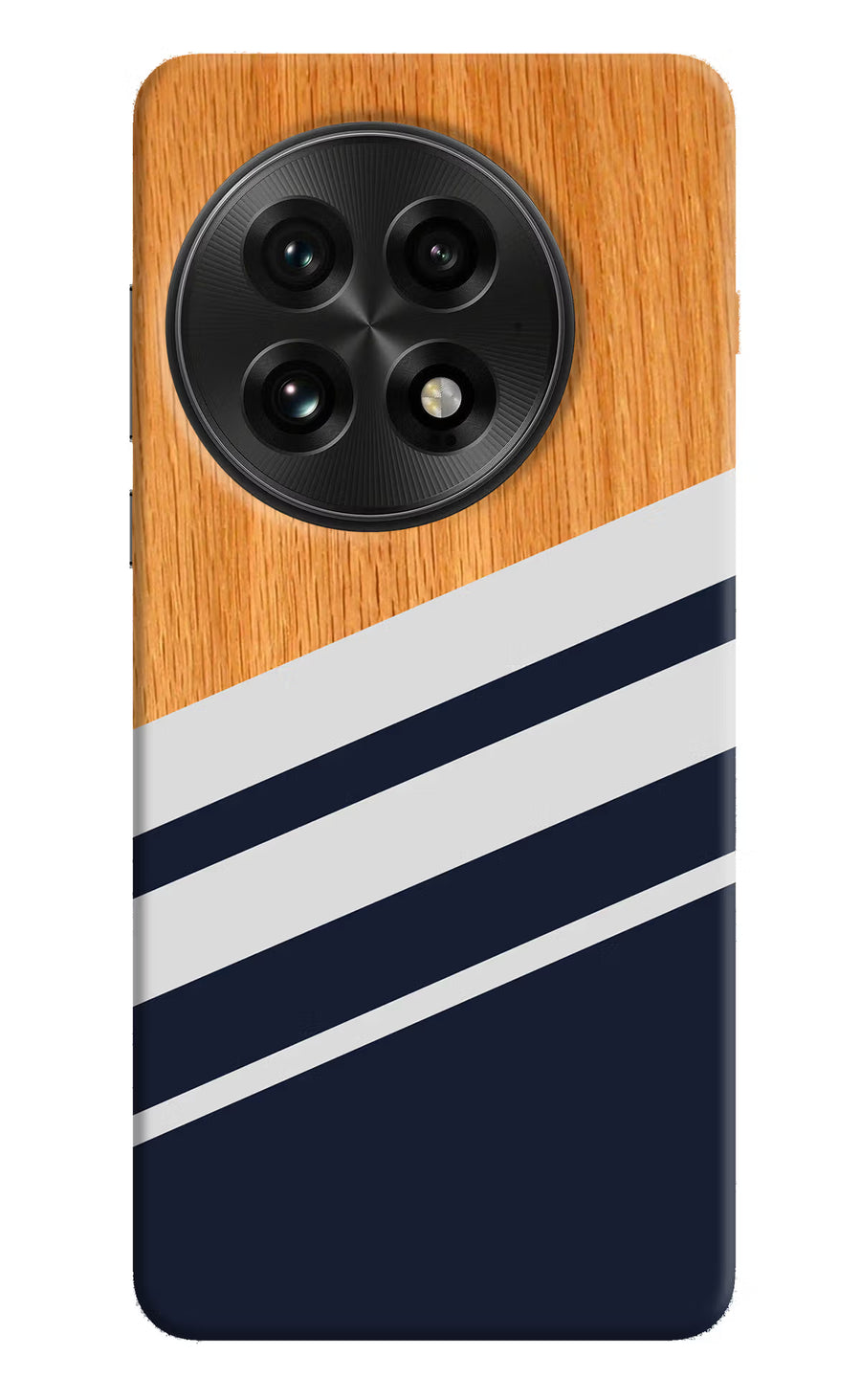Blue and white wooden OnePlus 13 Back Cover, Hard case