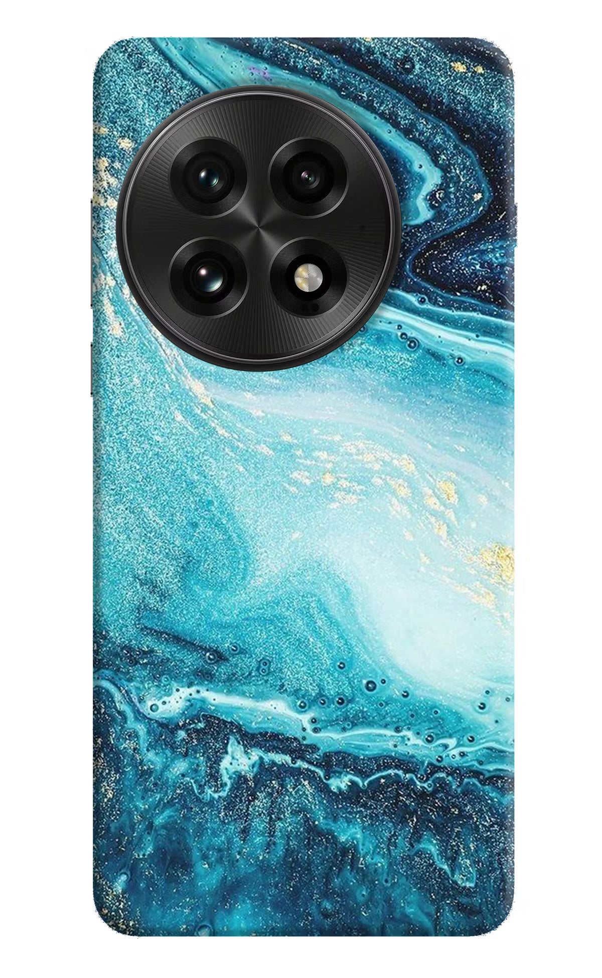 Blue Glitter Marble OnePlus 13 Hard Case Back Cover by Casekaro