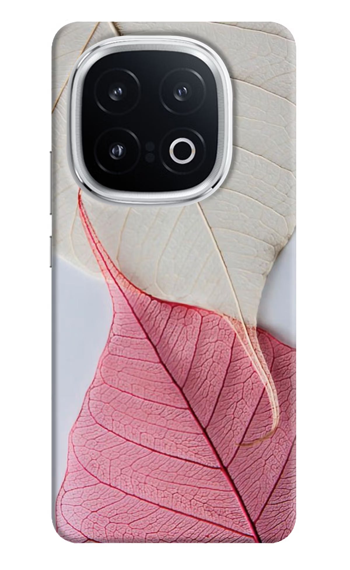 White Pink Leaf iQOO 13 5G Hard Case Back Cover by Casekaro