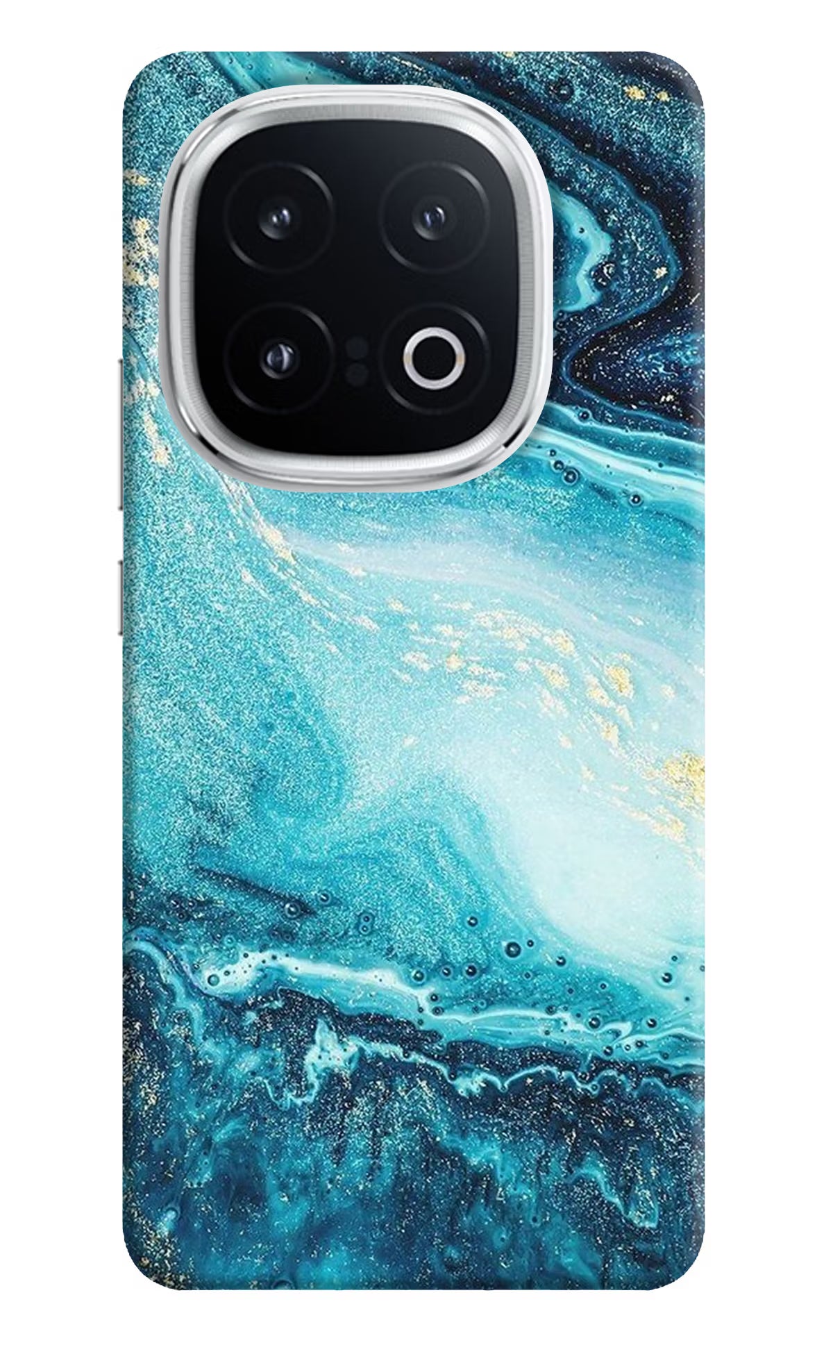 Blue Glitter Marble iQOO 13 5G Hard Case Back Cover by Casekaro