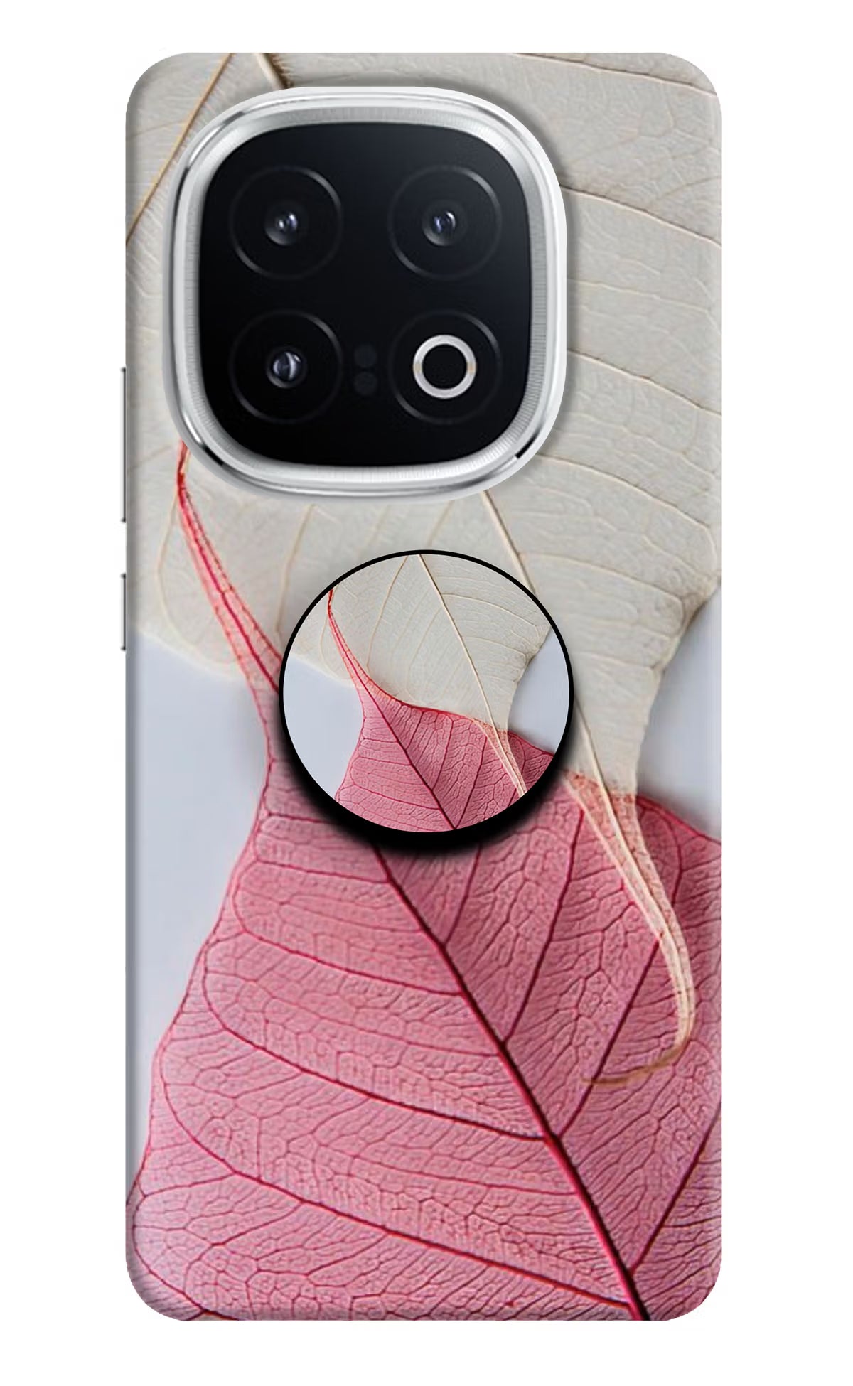 White Pink Leaf iQOO 13 5G Pop Case by Casekaro
