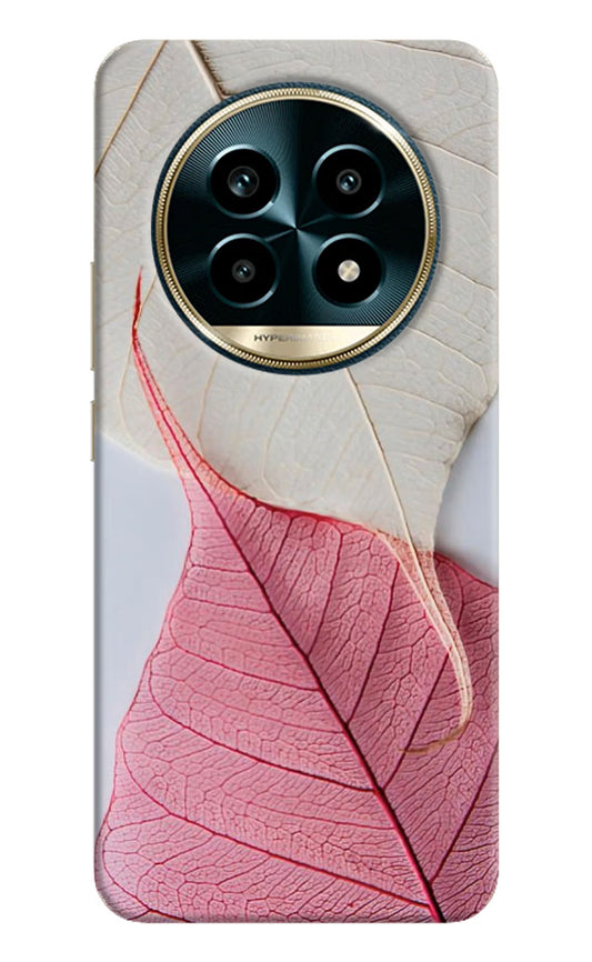 White Pink Leaf Realme 13 Pro 5G Hard Case Back Cover by Casekaro