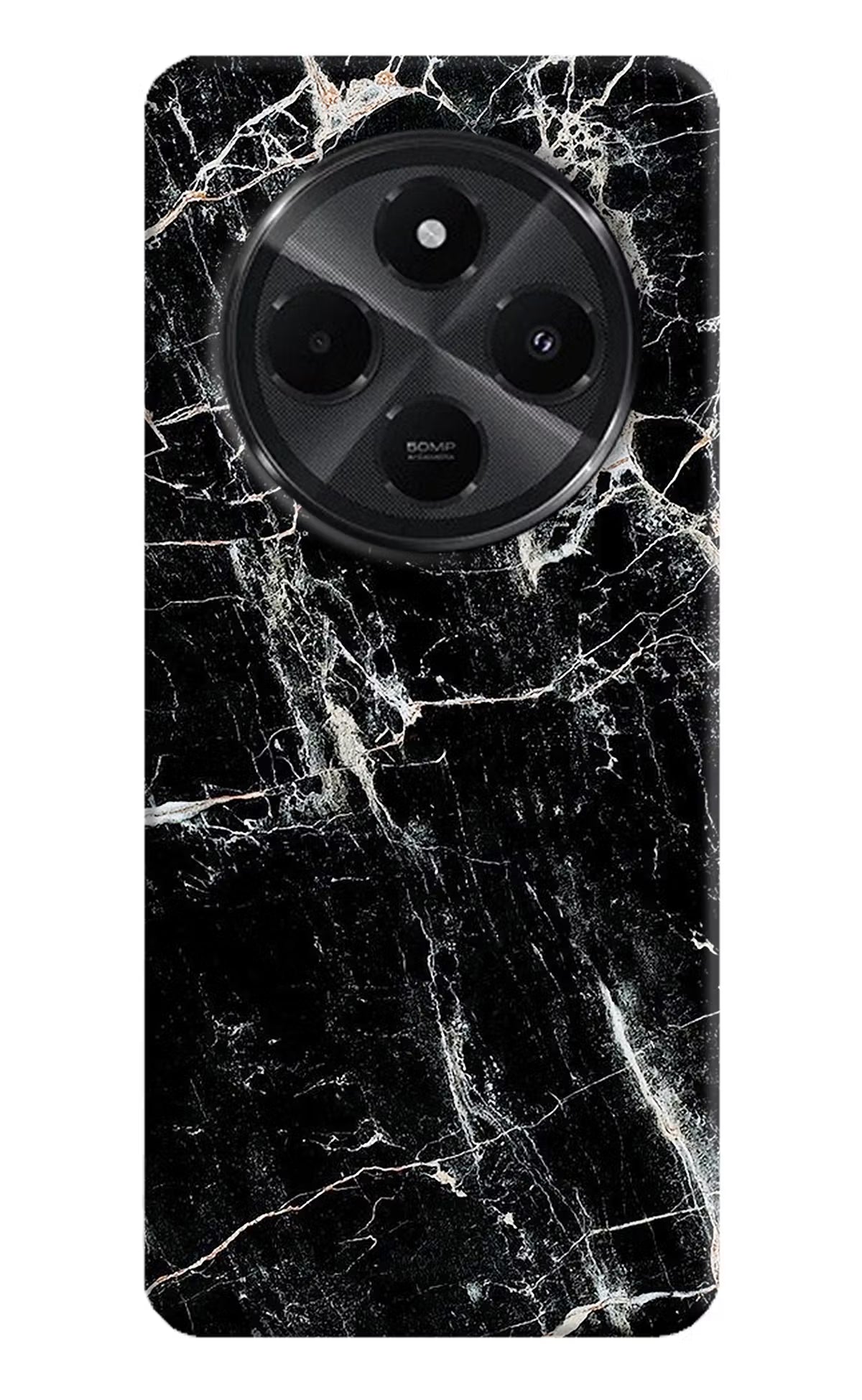 Black Marble Texture Redmi A4 5G Hard Case Back Cover by Casekaro