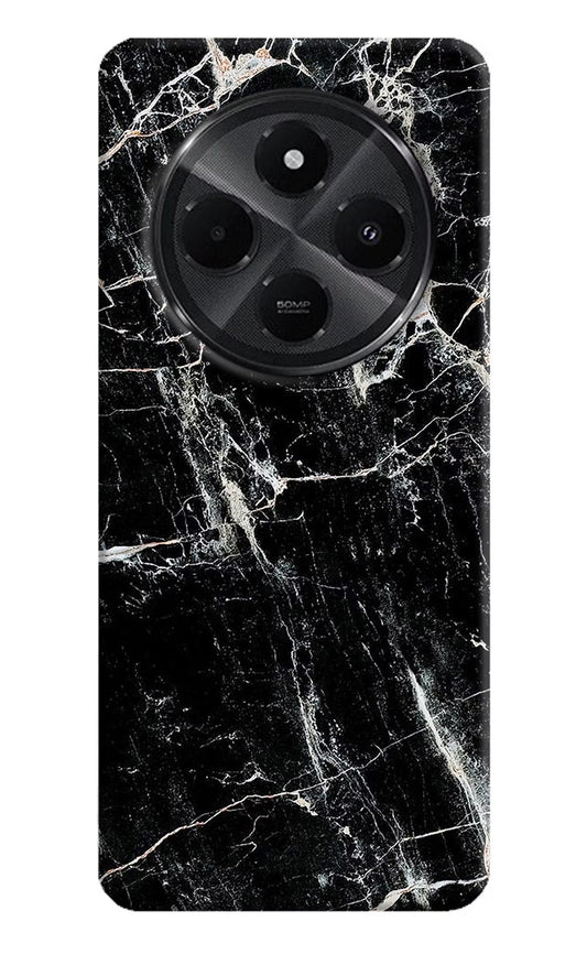 Black Marble Texture Redmi A4 5G Hard Case Back Cover by Casekaro
