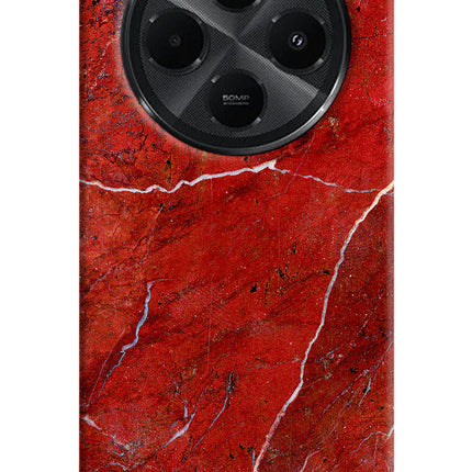 Red Marble Design Redmi A4 5G Hard Case Back Cover by Casekaro