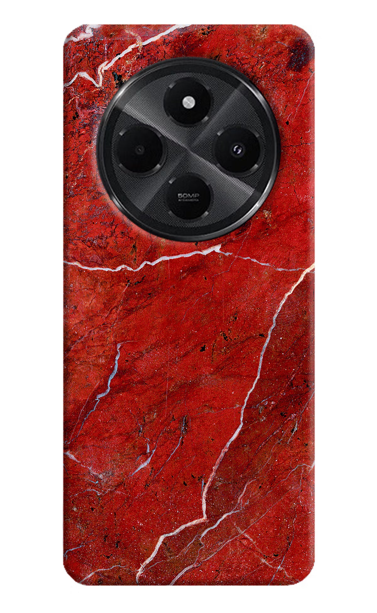 Red Marble Design Redmi A4 5G Hard Case Back Cover by Casekaro