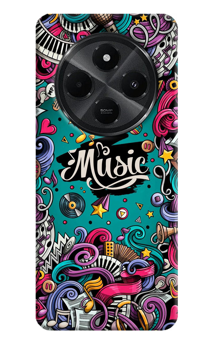 Music Graffiti Redmi A4 5G Back Cover, Hard case