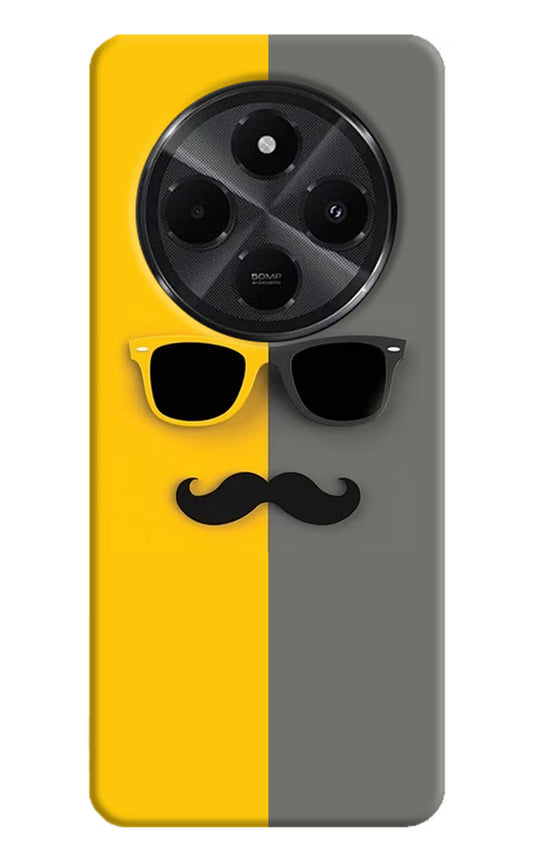 Sunglasses with Mustache Redmi A4 5G Hard Case Back Cover by Casekaro