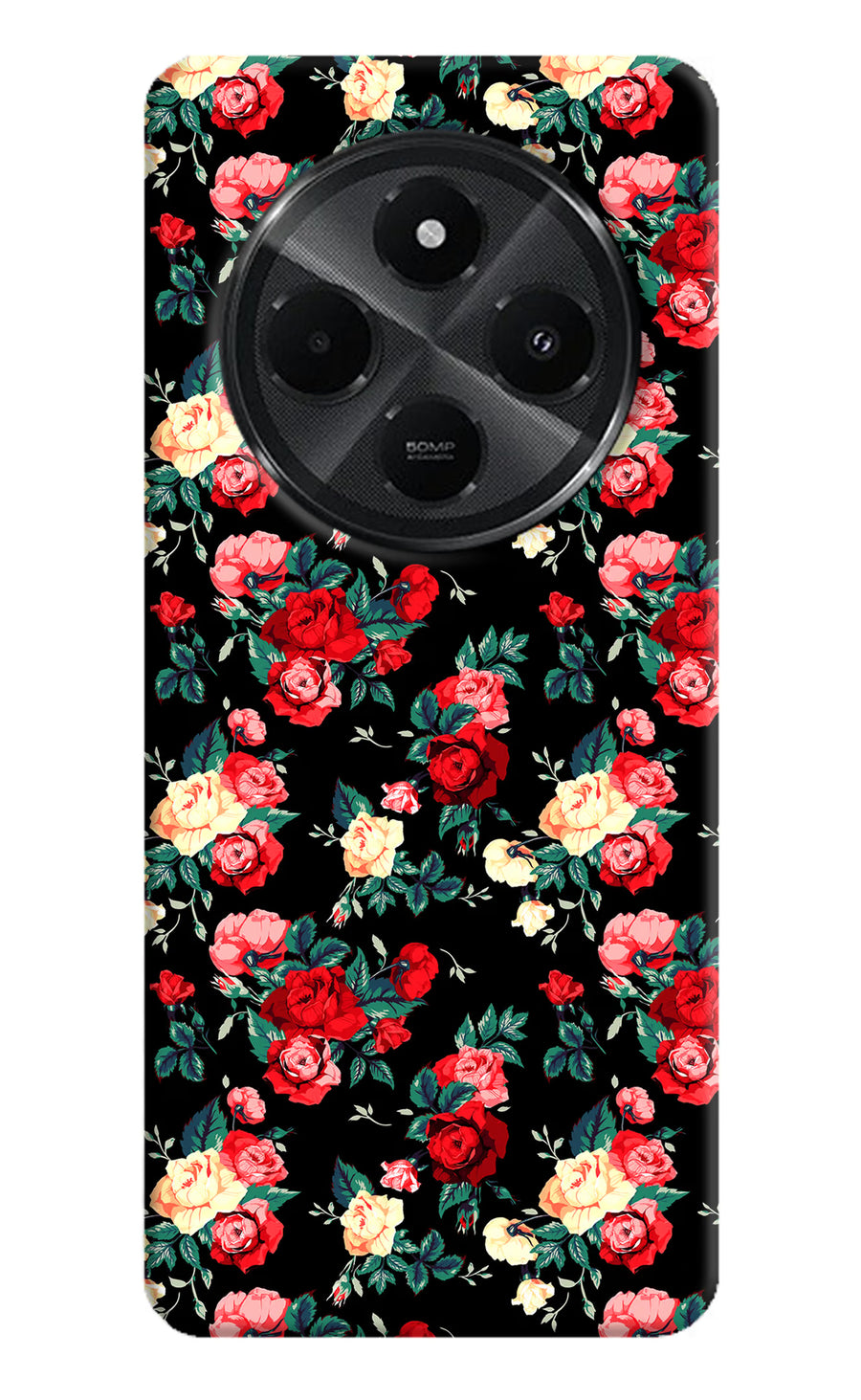 Rose Pattern Redmi A4 5G Back Cover, Hard case