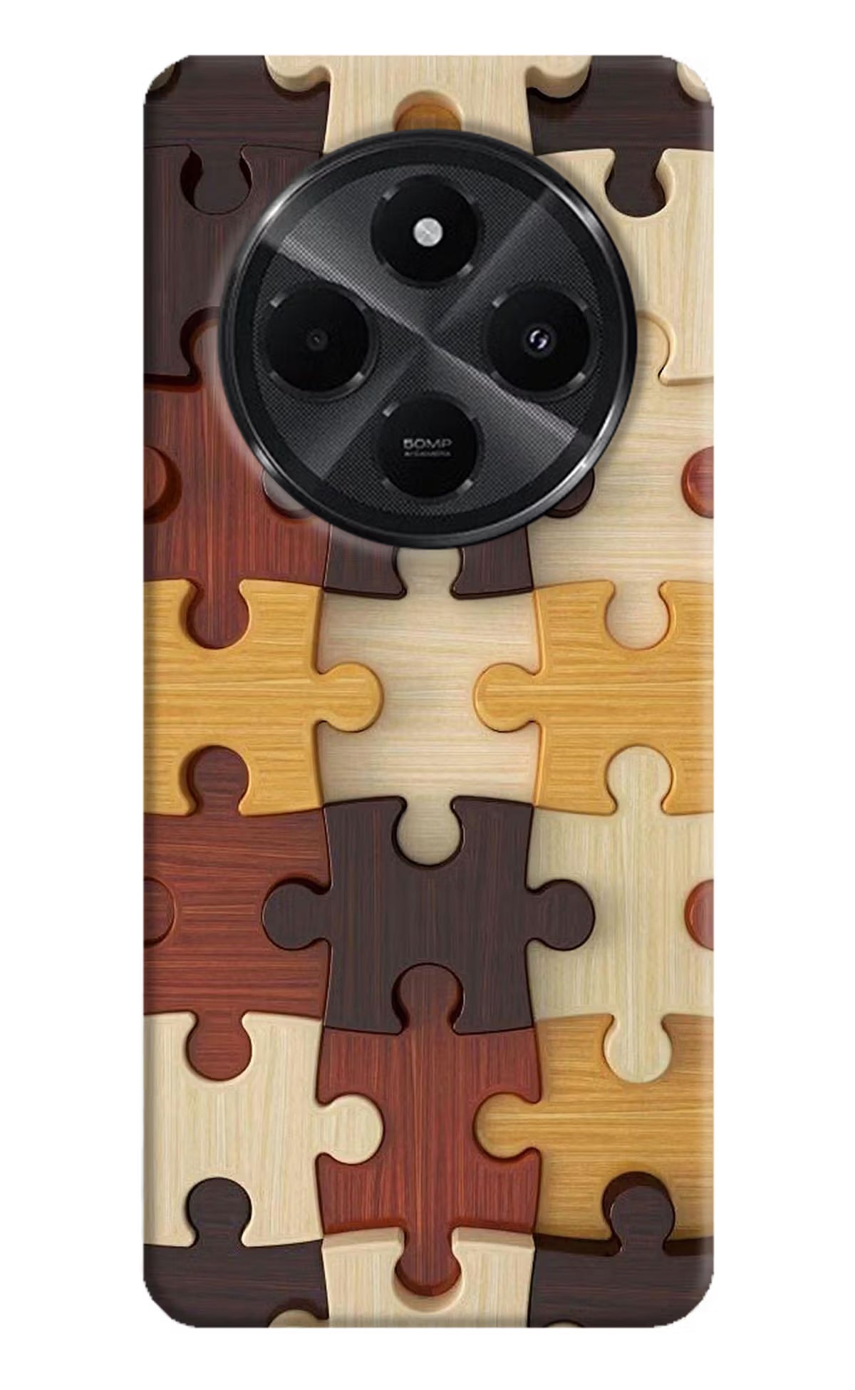 Wooden Puzzle Redmi A4 5G Hard Case Back Cover by Casekaro