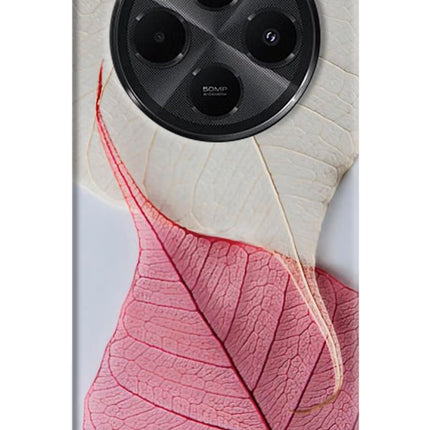 White Pink Leaf Redmi A4 5G Hard Case Back Cover by Casekaro