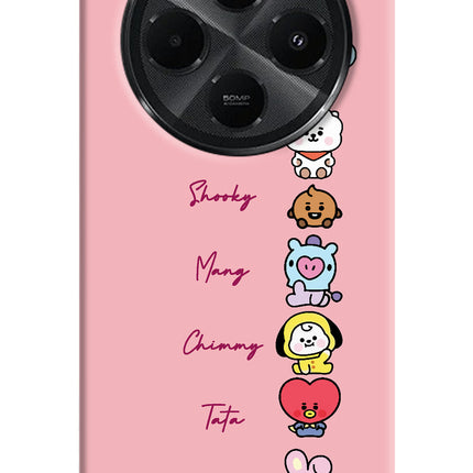 BTS names Redmi A4 5G Hard Case Back Cover by Casekaro