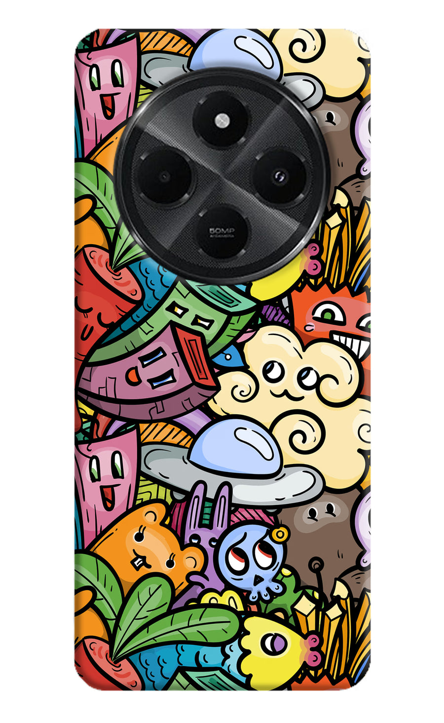 Veggie Doodle Redmi A4 5G Back Cover, Hard case