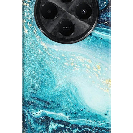 Blue Glitter Marble Redmi A4 5G Hard Case Back Cover by Casekaro