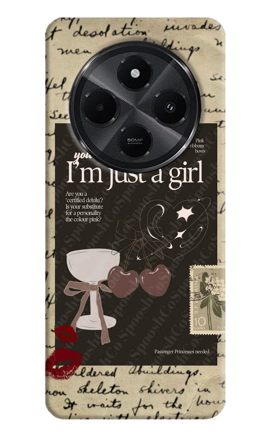 I am just a girl Redmi A4 5G Hard Case Back Cover by Casekaro