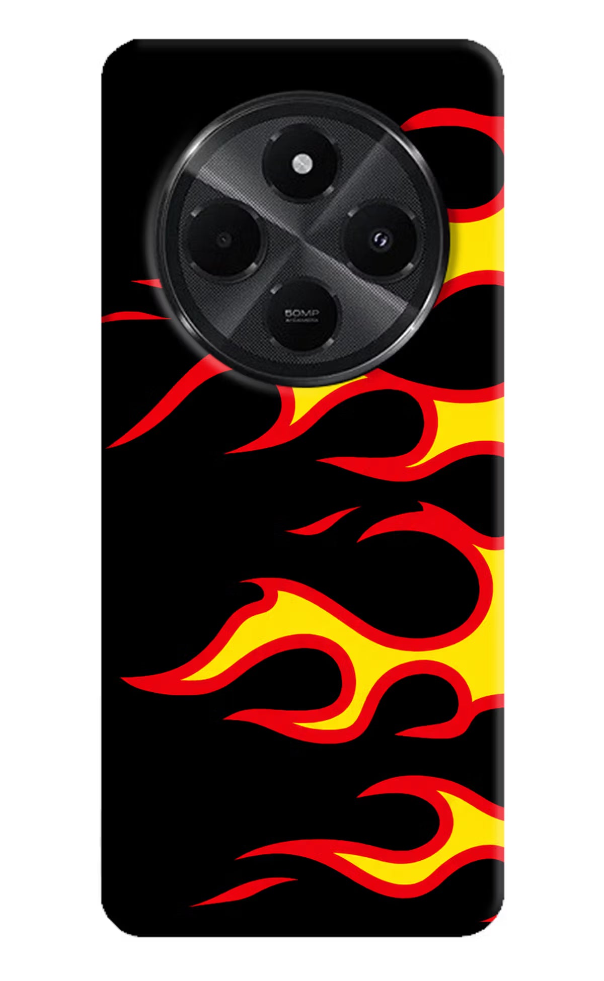 Side Sweep Flames Redmi A4 5G Hard Case Back Cover by Casekaro