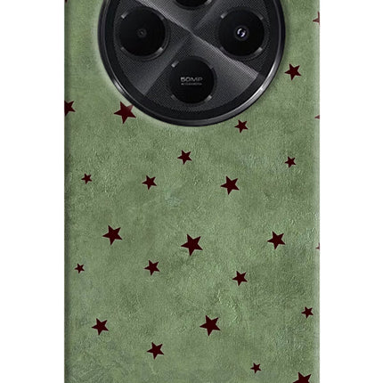 Green Stars Redmi A4 5G Hard Case Back Cover by Casekaro