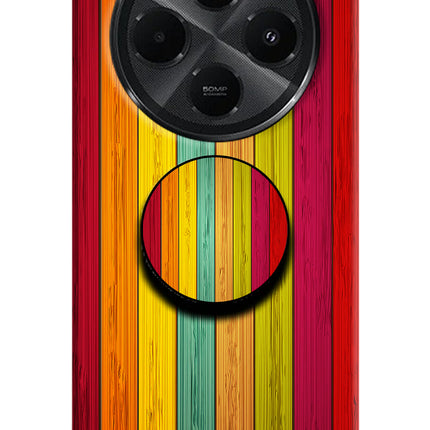 Multicolor Wooden Redmi A4 5G Pop Case by Casekaro