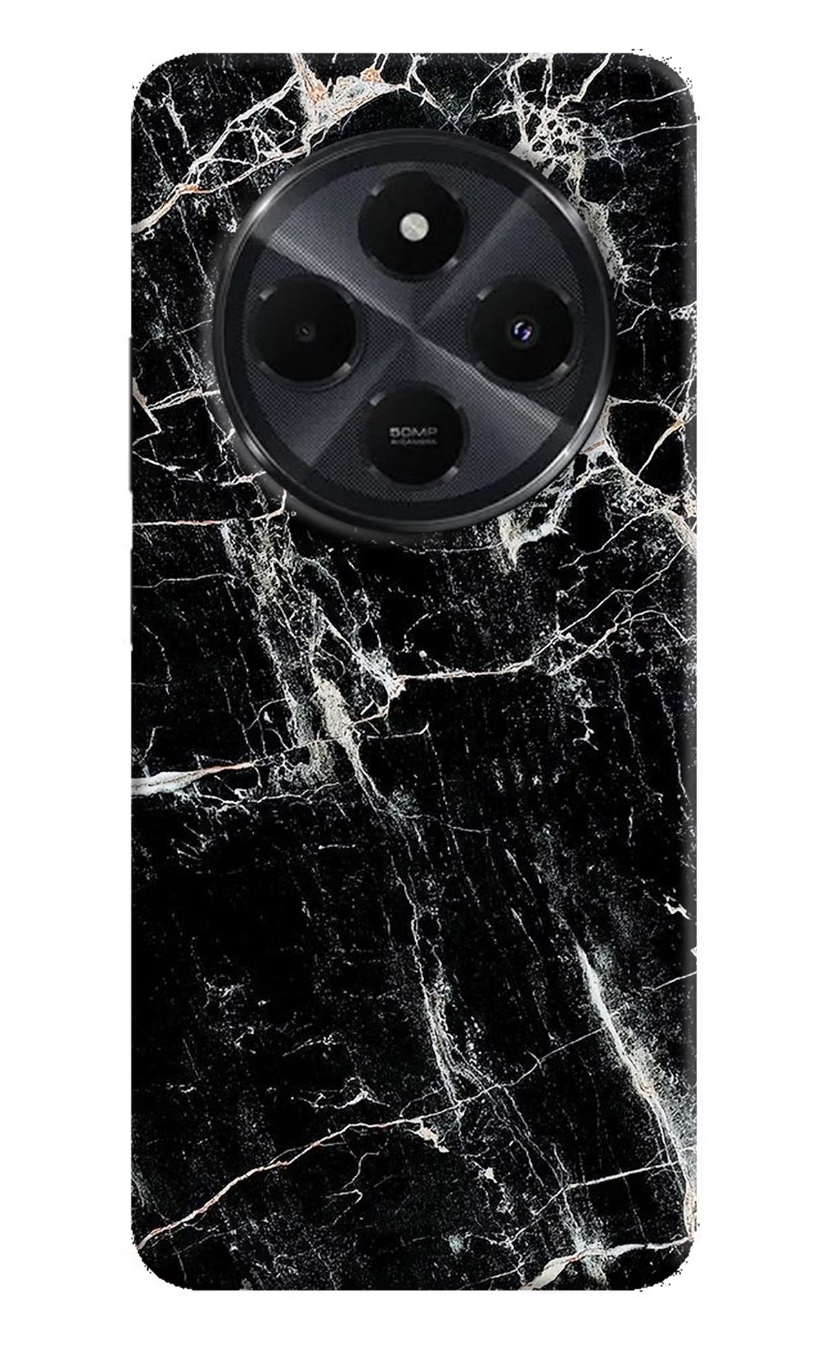 Black Marble Texture Redmi 14C 5G Hard Case Back Cover by Casekaro