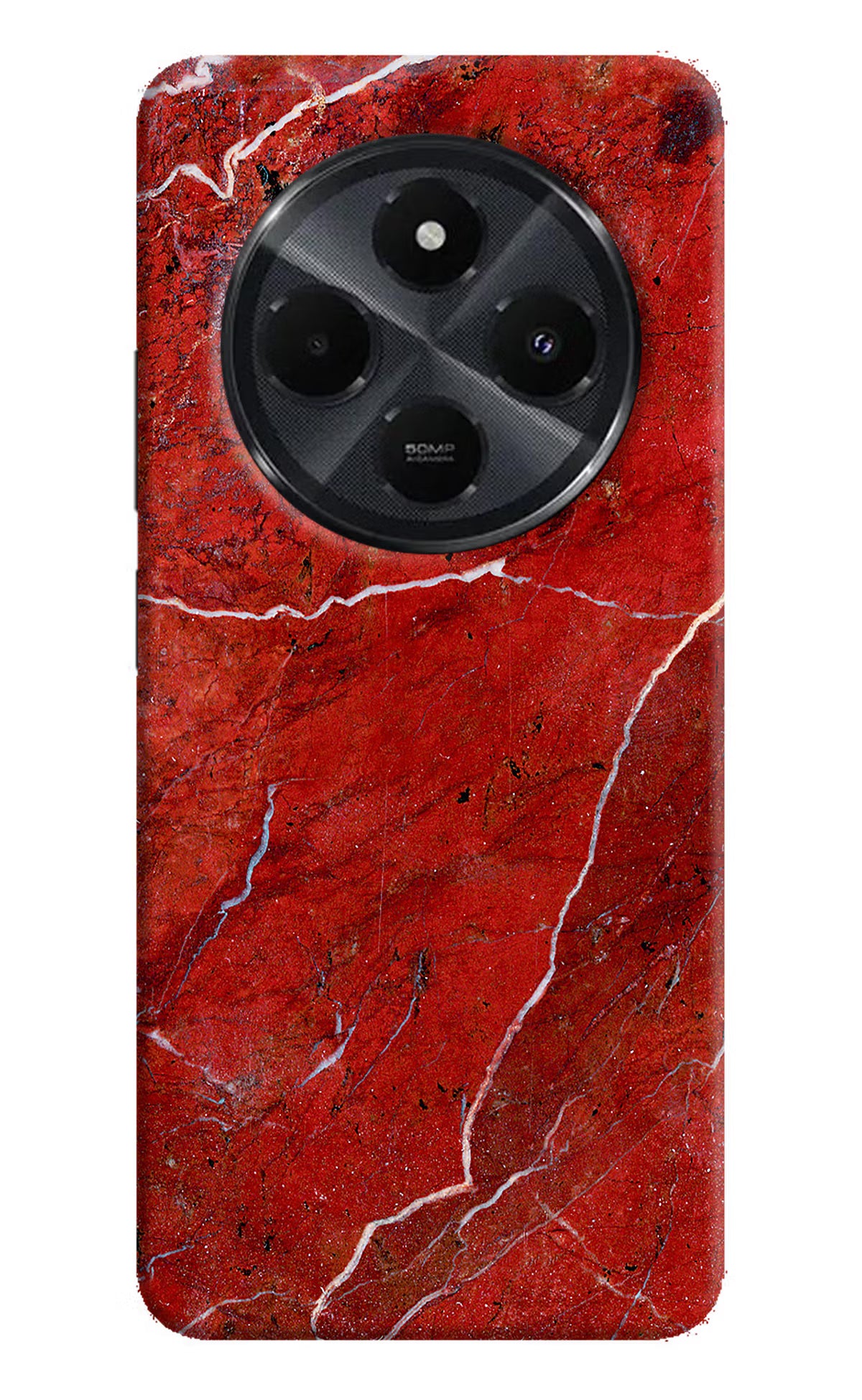 Red Marble Design Redmi 14C 5G Hard Case Back Cover by Casekaro