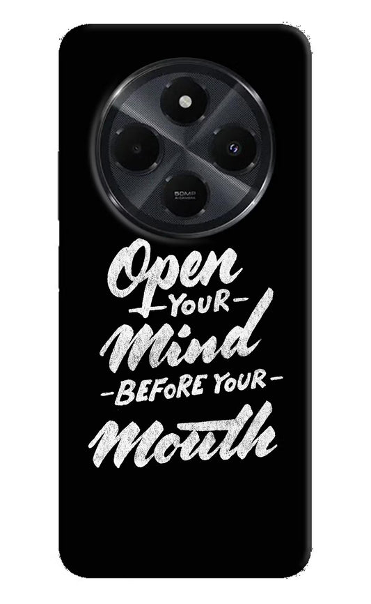 Open Your Mind Before Your Mouth Redmi 14C 5G Hard Case Back Cover by Casekaro