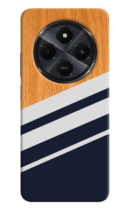 Blue and white wooden Redmi 14C 5G Hard Case Back Cover by Casekaro