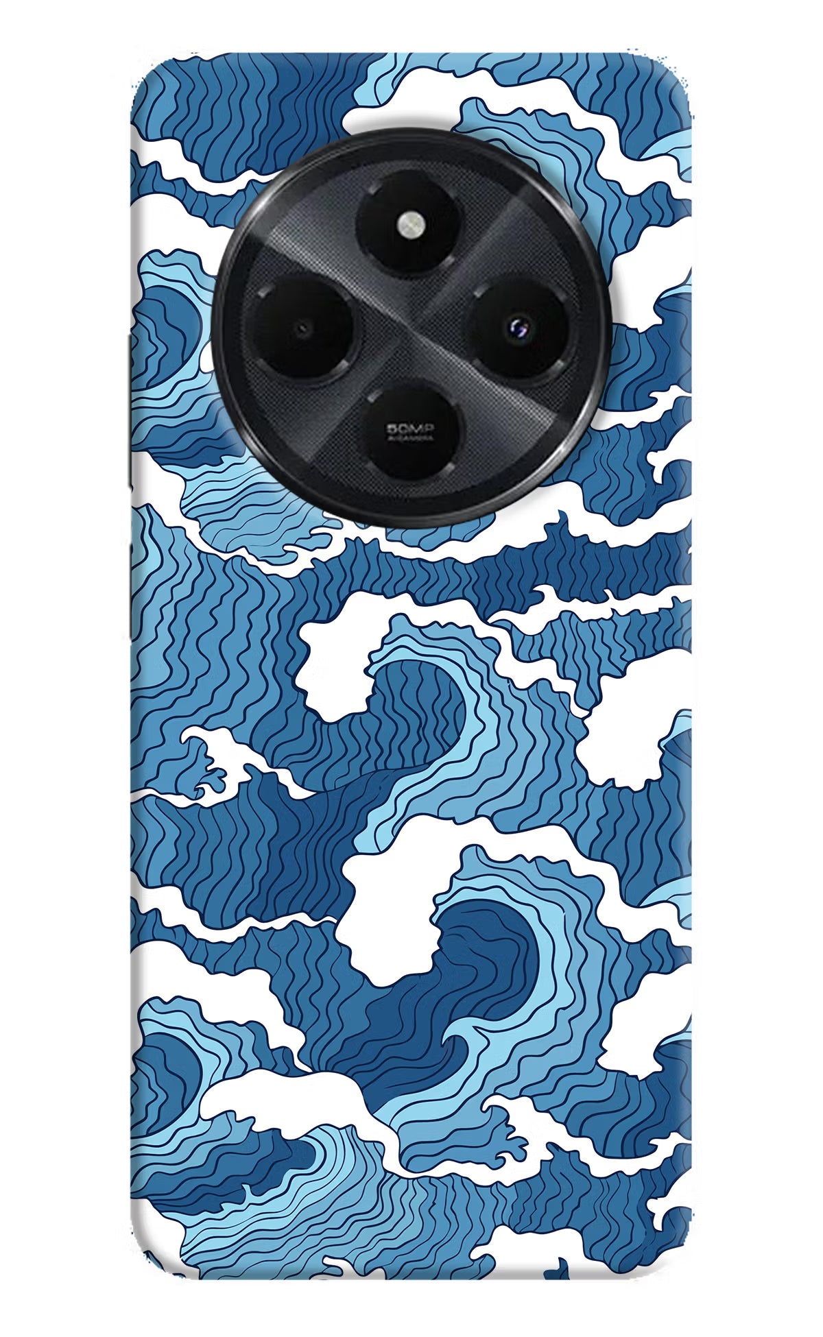Blue Waves Redmi 14C 5G Hard Case Back Cover by Casekaro
