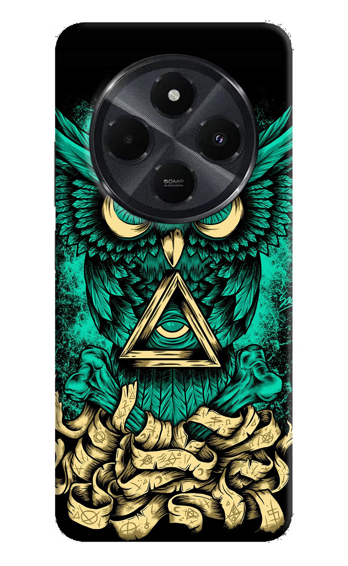 Green Owl Redmi 14C 5G Hard Case Back Cover by Casekaro