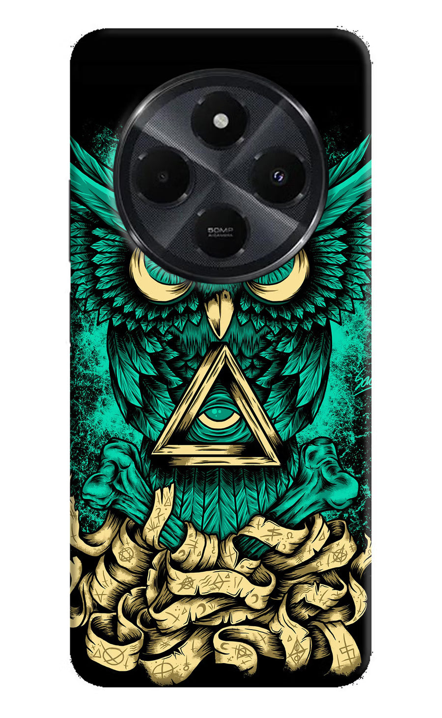 Green Owl Redmi 14C 5G Back Cover, Hard case