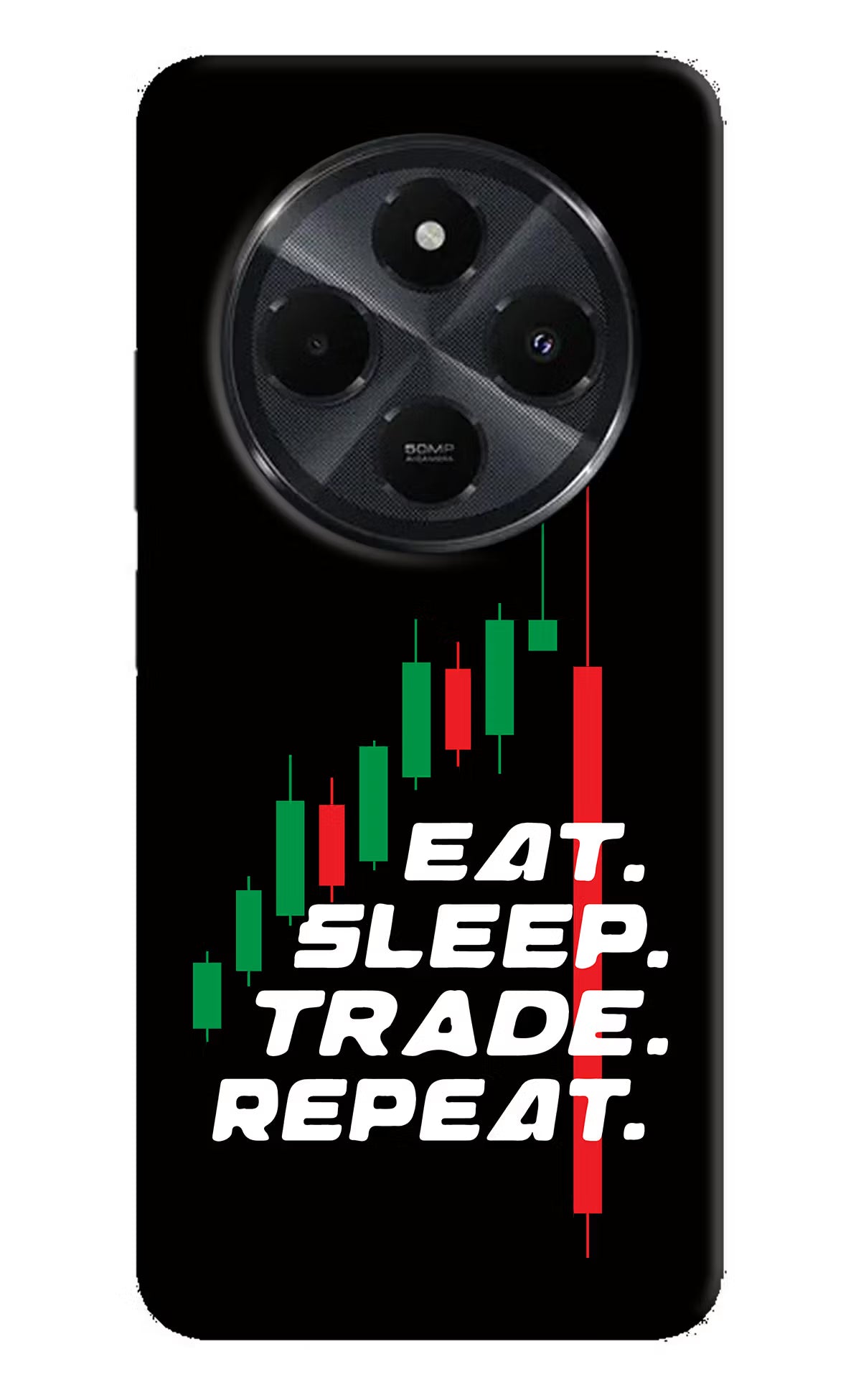 Eat Sleep Trade Repeat Redmi 14C 5G Hard Case Back Cover by Casekaro