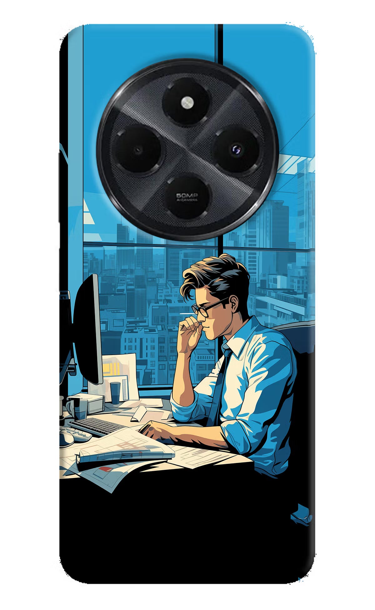 Focused Hustler (AI Generated) Redmi 14C 5G Hard Case Back Cover by Casekaro