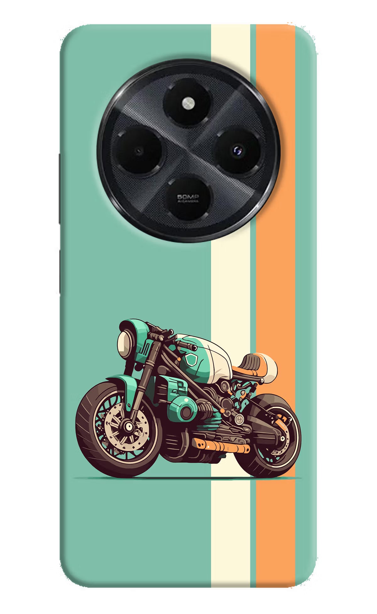 Striped Moto Drift Redmi 14C 5G Hard Case Back Cover by Casekaro