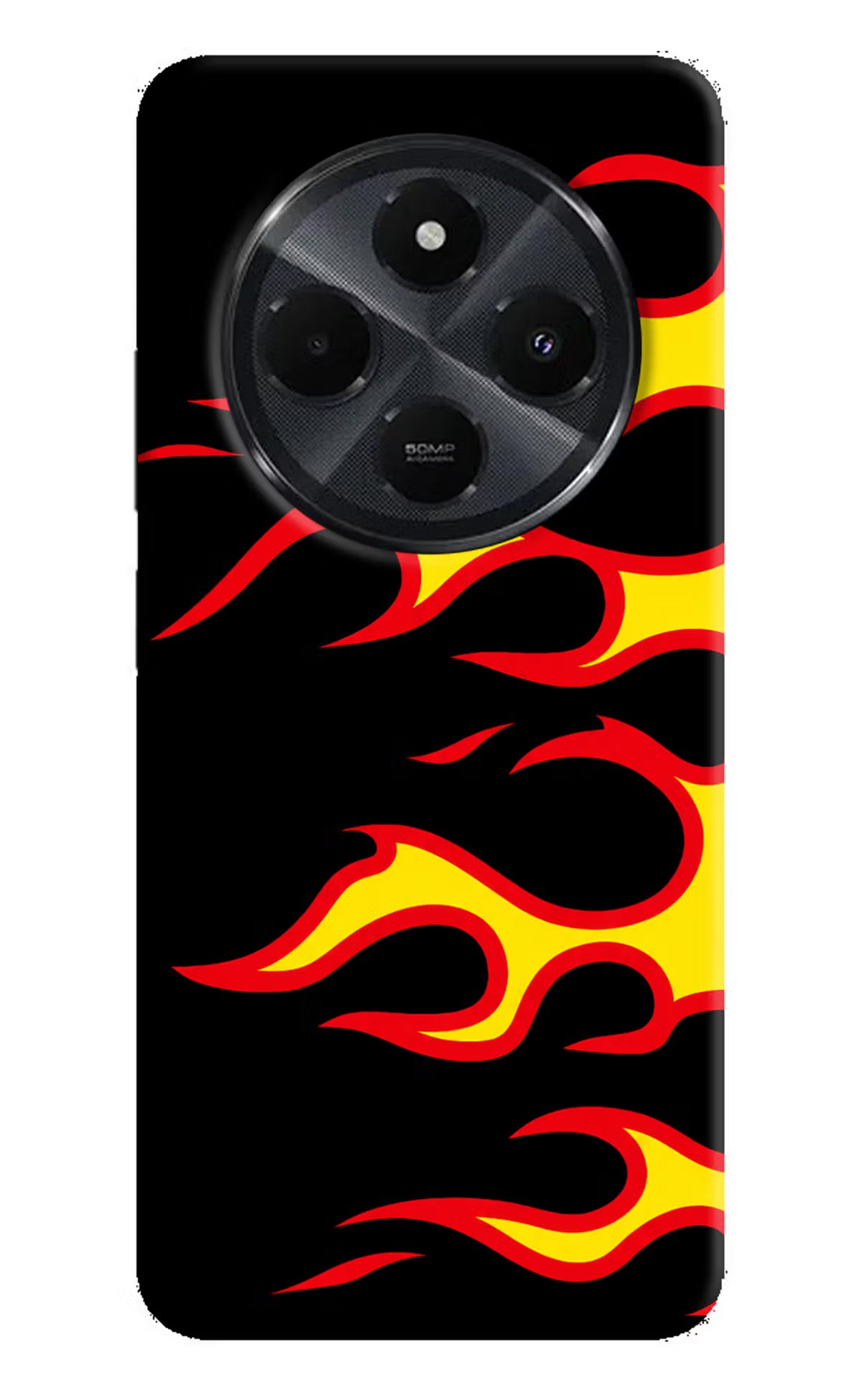 Side Sweep Flames Redmi 14C 5G Hard Case Back Cover by Casekaro