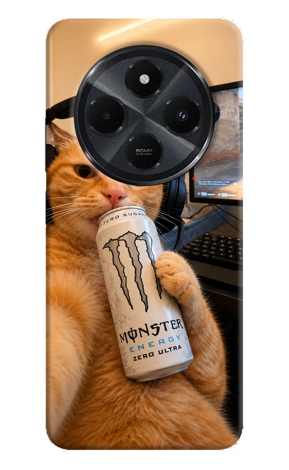 Gamer Cat Energy Redmi 14C 5G Back Cover