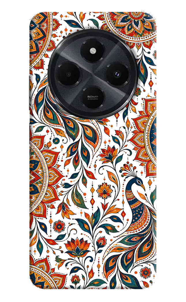 White Mayura Redmi 14C 5G Hard Case Back Cover by Casekaro