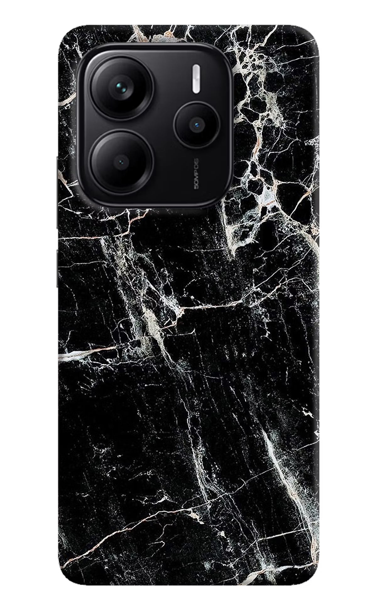 Black Marble Texture Redmi Note 14 5G Hard Case Back Cover by Casekaro