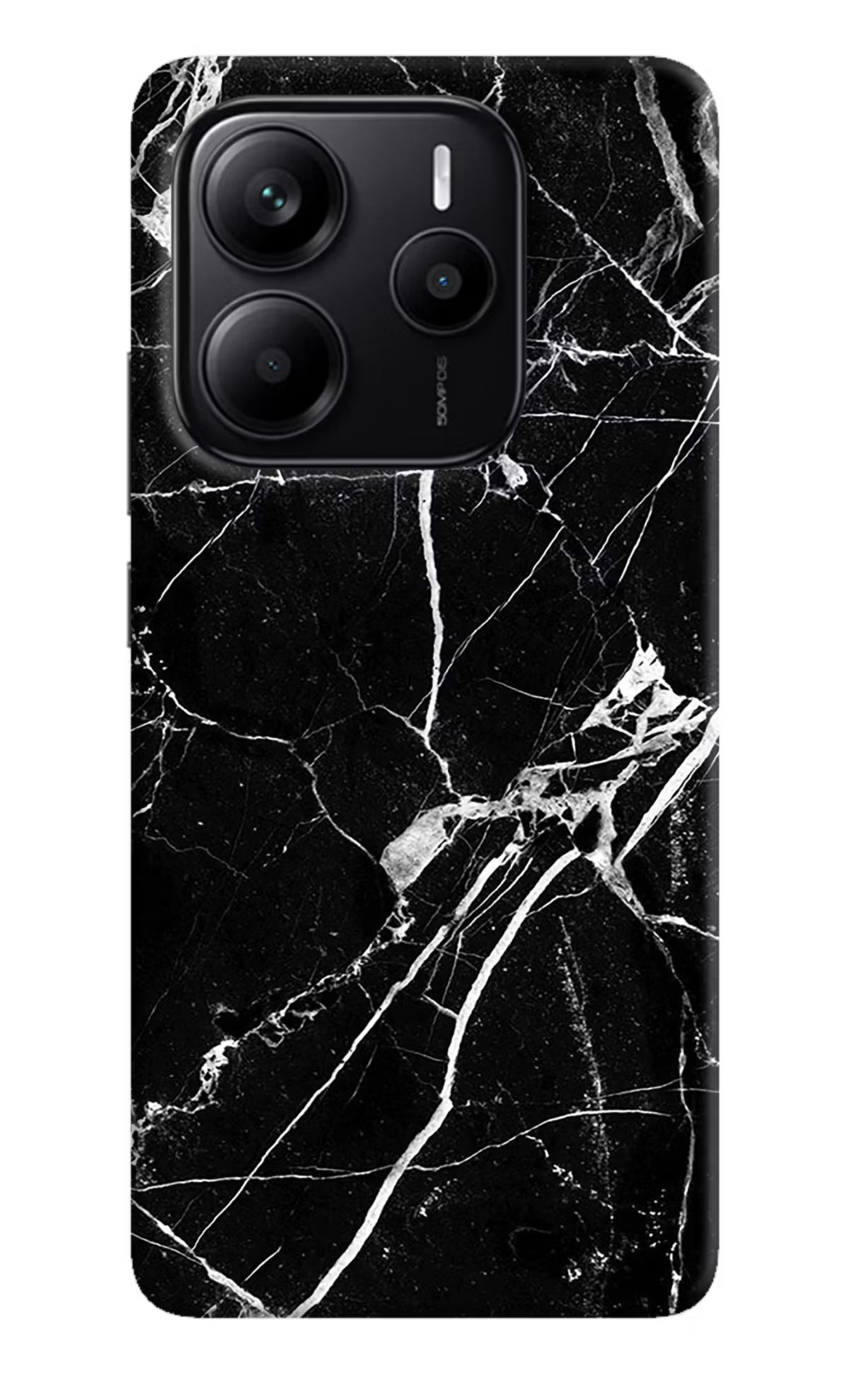 Black Marble Pattern Redmi Note 14 5G Hard Case Back Cover by Casekaro