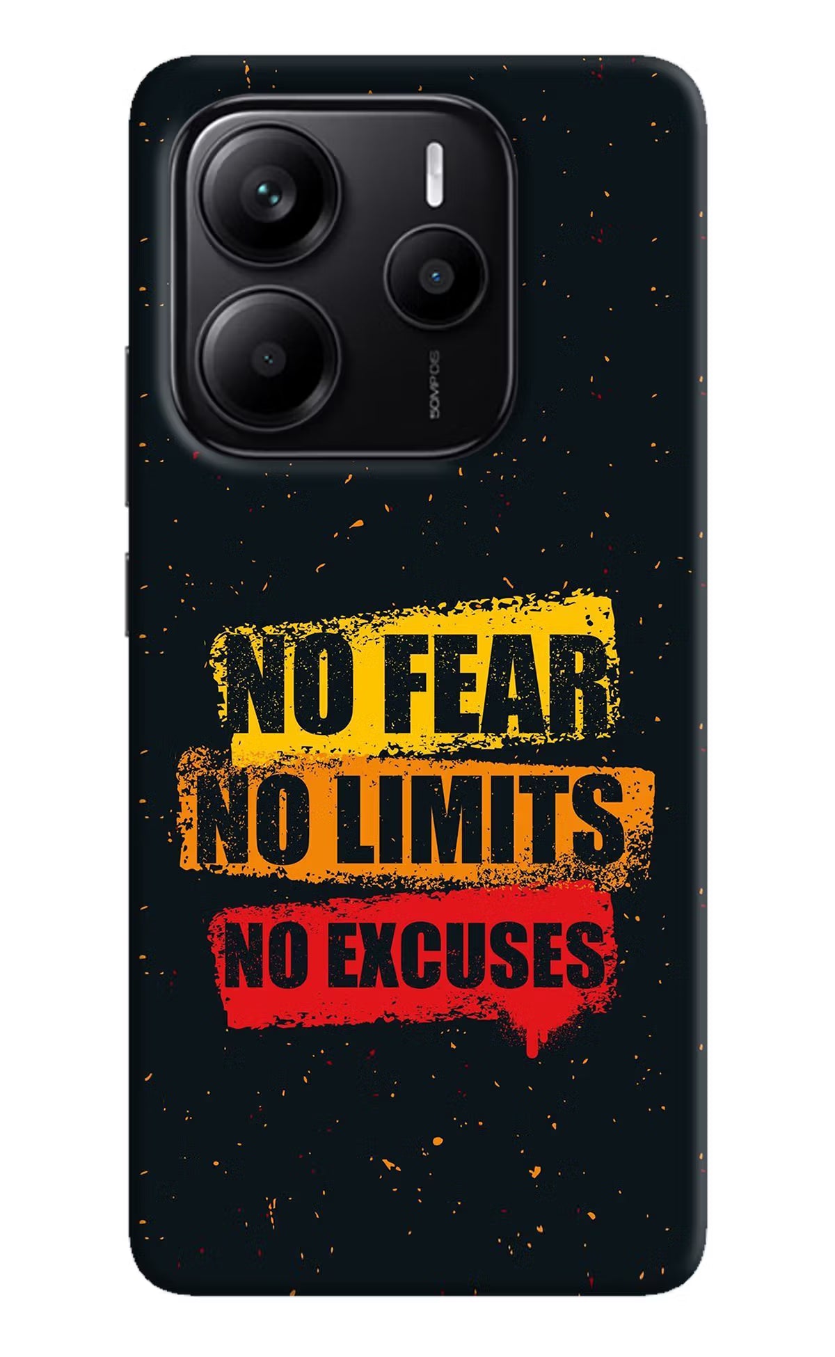 No Fear No Limits No Excuse Redmi Note 14 5G Hard Case Back Cover by Casekaro