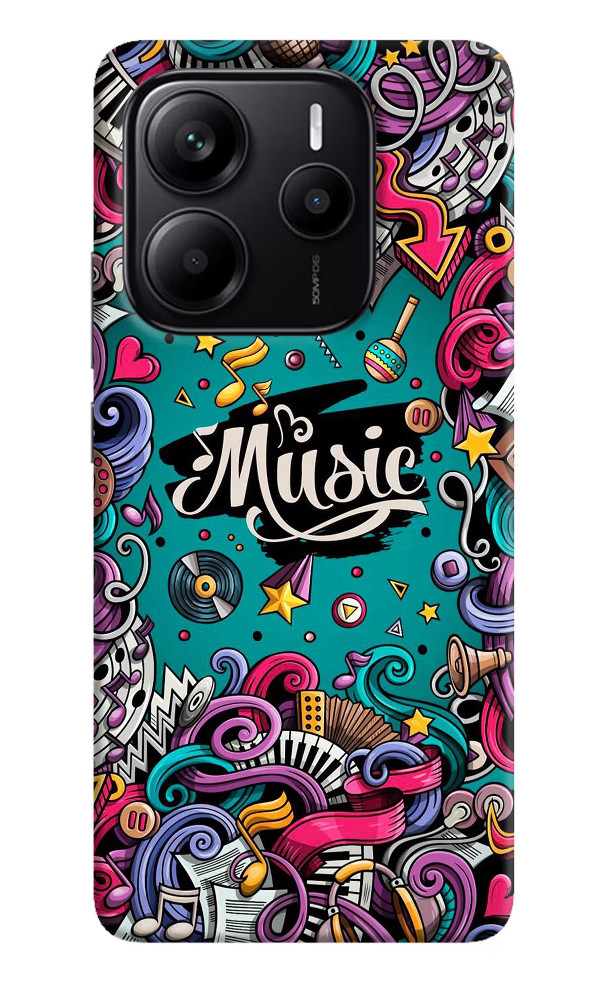 Music Graffiti Redmi Note 14 5G Hard Case Back Cover by Casekaro