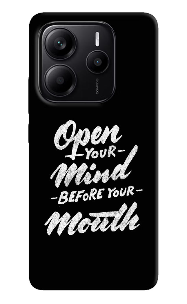 Open Your Mind Before Your Mouth Redmi Note 14 5G Hard Case Back Cover by Casekaro