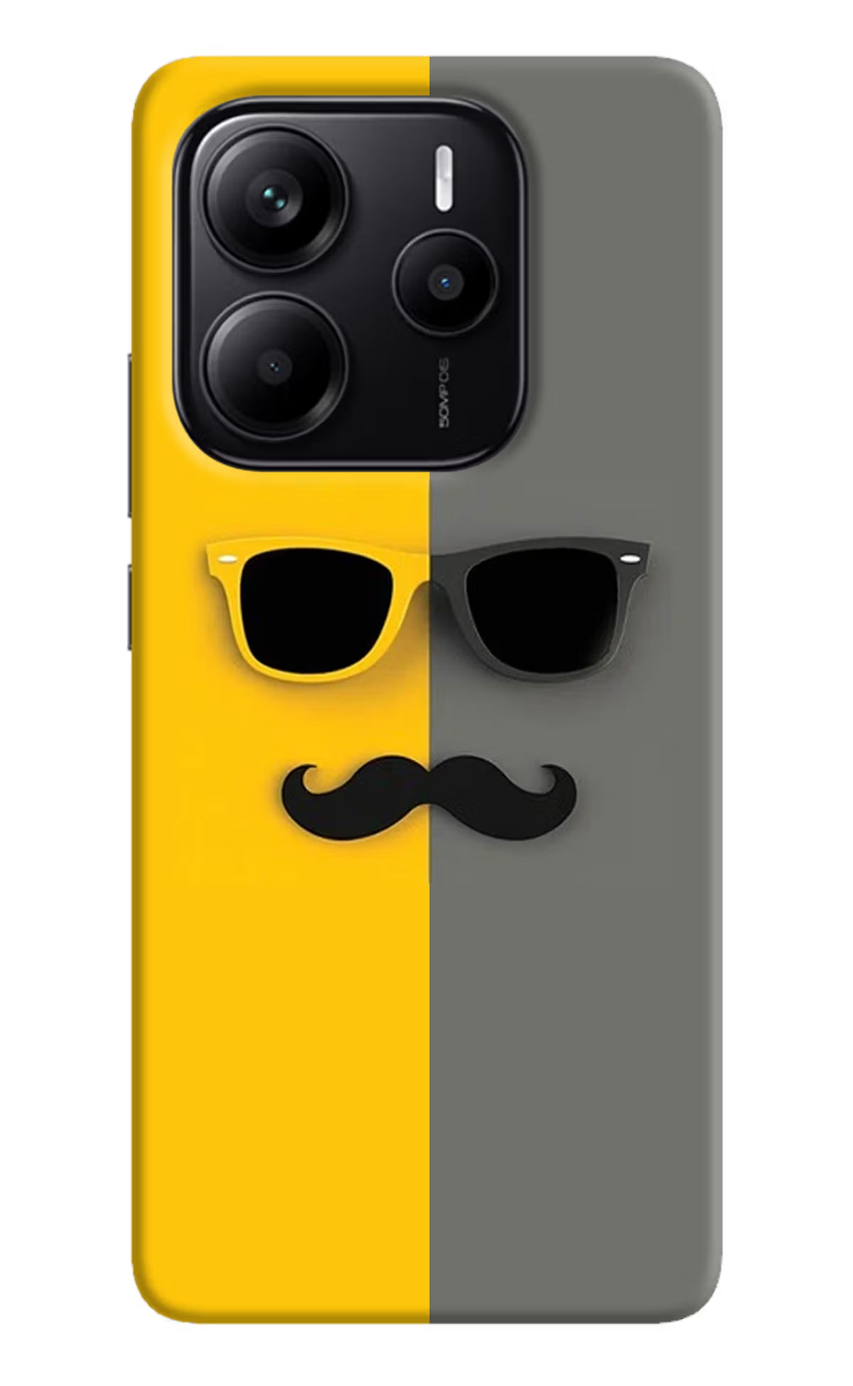 Sunglasses with Mustache Redmi Note 14 5G Hard Case Back Cover by Casekaro